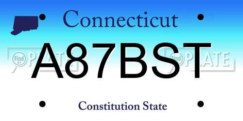A87BST Connecticut License Plate