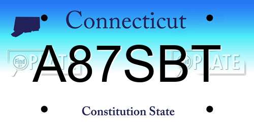 A87SBT Connecticut License Plate