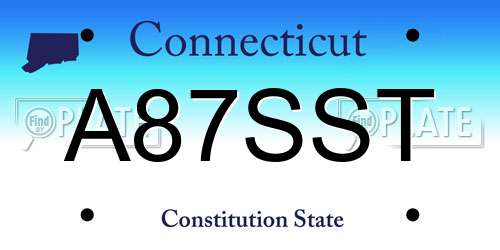 A87SST Connecticut License Plate