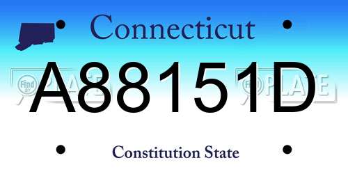 A88151D Connecticut License Plate