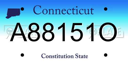 A88151O Connecticut License Plate