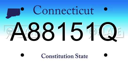 A88151Q Connecticut License Plate