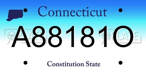 A88181O Connecticut License Plate