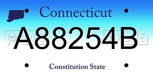 A88254B Connecticut License Plate