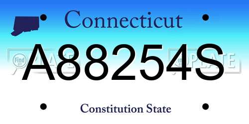 A88254S Connecticut License Plate