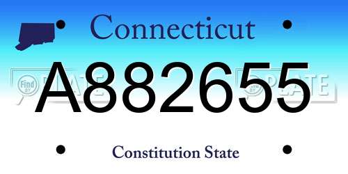 A882655 Connecticut License Plate