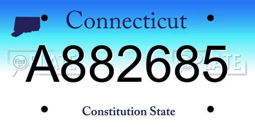 A882685 Connecticut License Plate