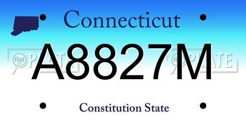 A8827M Connecticut License Plate