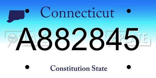 A882845 Connecticut License Plate