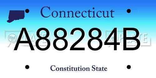 A88284B Connecticut License Plate