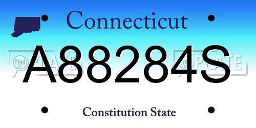 A88284S Connecticut License Plate