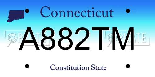 A882TM Connecticut License Plate