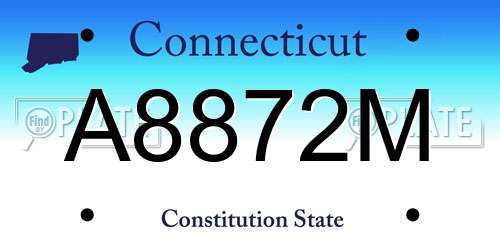 A8872M Connecticut License Plate