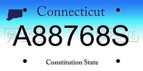 A88768S Connecticut License Plate
