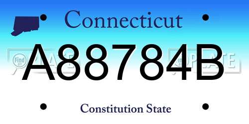 A88784B Connecticut License Plate
