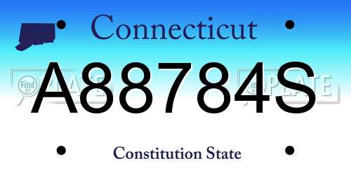 A88784S Connecticut License Plate