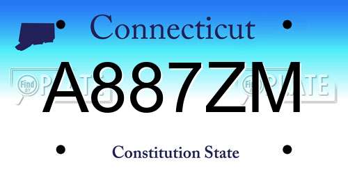 A887ZM Connecticut License Plate