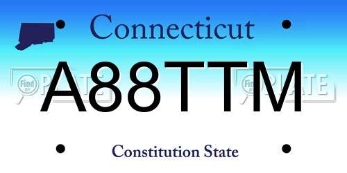 A88TTM Connecticut License Plate