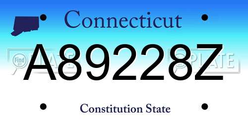 A89228Z Connecticut License Plate