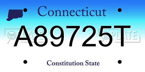 A89725T Connecticut License Plate