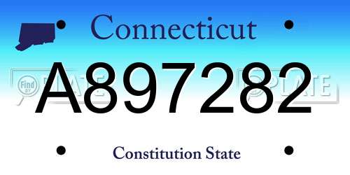 A897282 Connecticut License Plate