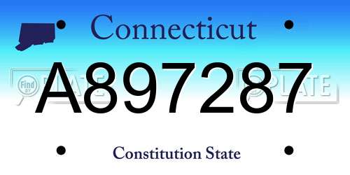 A897287 Connecticut License Plate