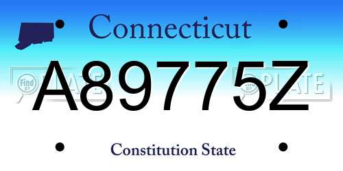 A89775Z Connecticut License Plate