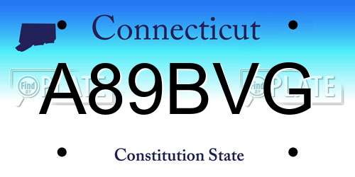 A89BVG Connecticut License Plate