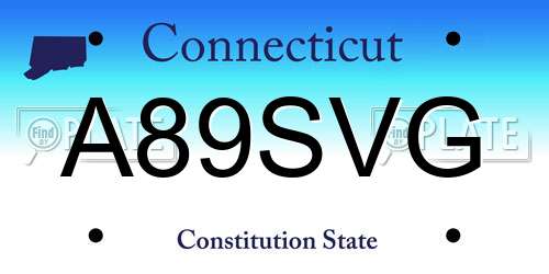 A89SVG Connecticut License Plate