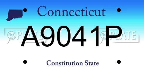 A9041P Connecticut License Plate