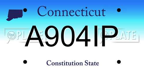 A904IP Connecticut License Plate