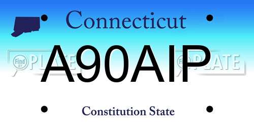 A90AIP Connecticut License Plate