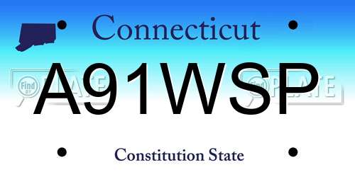 A91WSP Connecticut License Plate