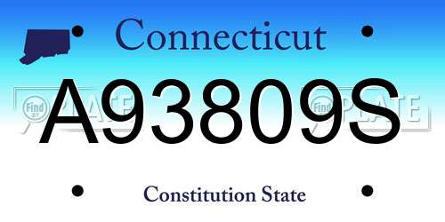 A93809S Connecticut License Plate