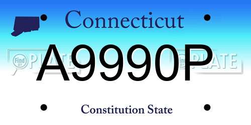 A9990P Connecticut License Plate