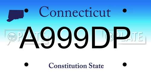 A999DP Connecticut License Plate