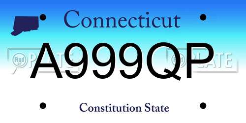 A999QP Connecticut License Plate