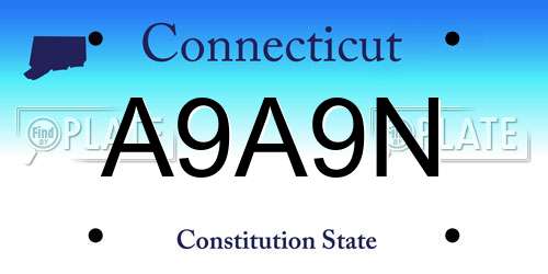 A9A9N Connecticut License Plate