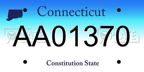 AA01370 Connecticut License Plate
