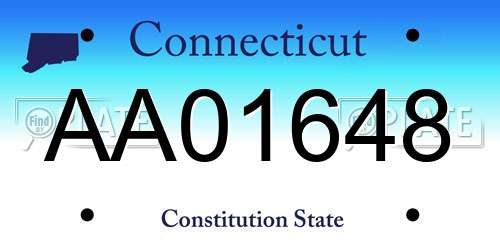 AA01648 Connecticut License Plate