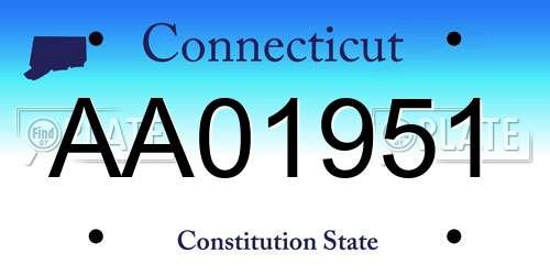AA01951 Connecticut License Plate