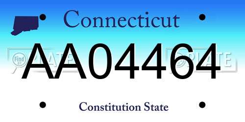 AA04464 Connecticut License Plate