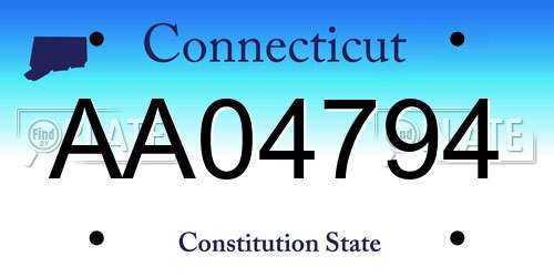 AA04794 Connecticut License Plate