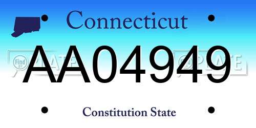 AA04949 Connecticut License Plate