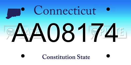 AA08174 Connecticut License Plate