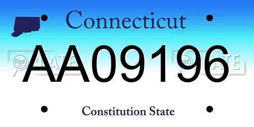 AA09196 Connecticut License Plate