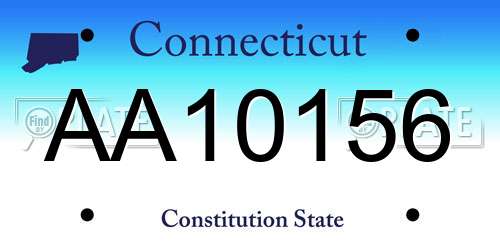 AA10156 Connecticut License Plate