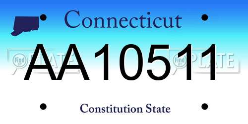 AA10511 Connecticut License Plate