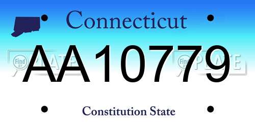 AA10779 Connecticut License Plate