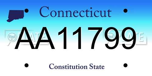 AA11799 Connecticut License Plate